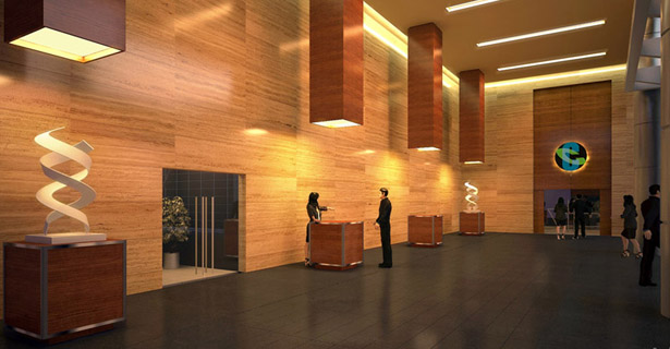 Entrance lobby of ICC Tower Senapati Bapat, Pune